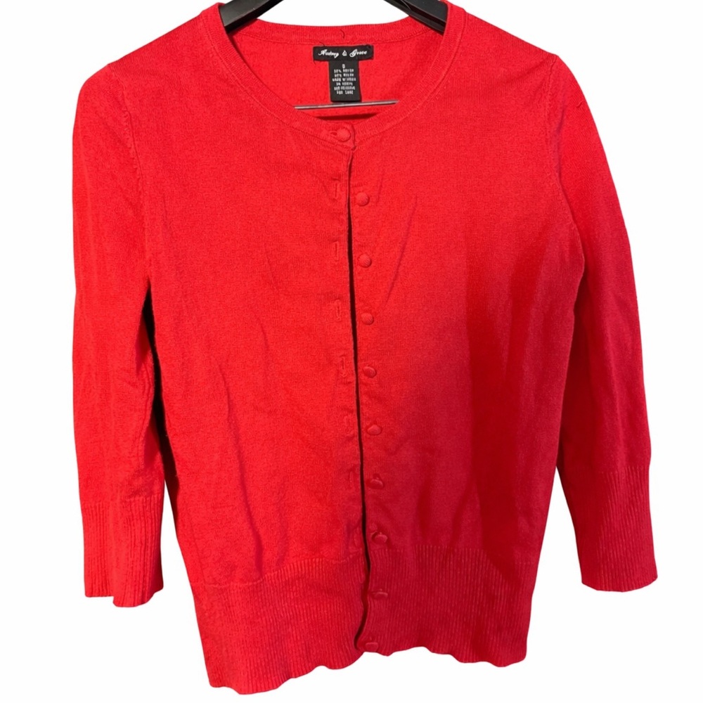 Audrey & Grace Red Women's Cardigan